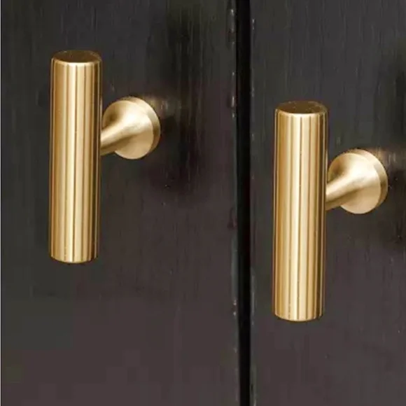 Modern Solid Brass T-Bar Pull for Cabinets and Drawer Handles, Kitchen Hardware - Picture 4 of 4